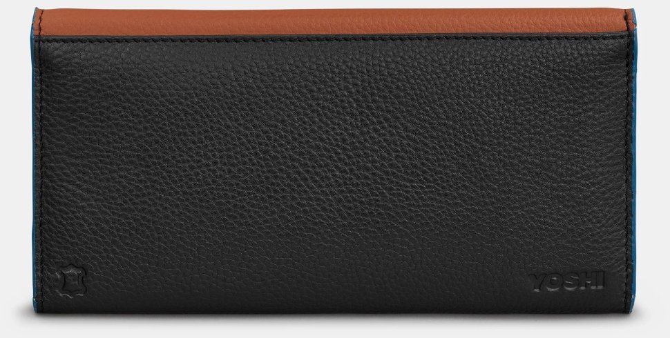 Різнокольоровий жіночий гаманець зі шкіри флотар на кнопці з RFID-захистом Yoshi Y1252 CB 94399 modnotak фото №2