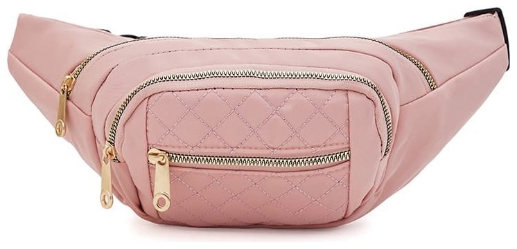 Стеганая сумка на пояс из качественного текстиля для женщин Monsen 104499 розового цвета modnotak фото №1
