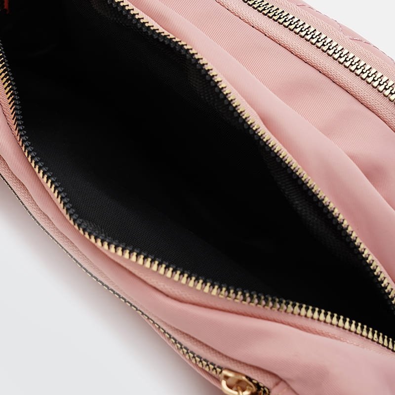 Стеганая сумка на пояс из качественного текстиля для женщин Monsen 104499 розового цвета modnotak фото №3