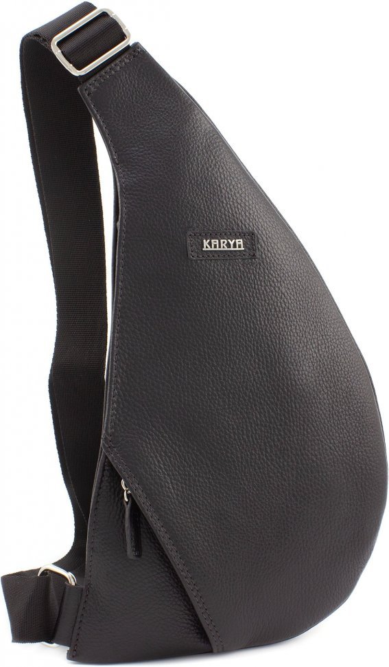 Шкіряна сумка-рюкзак чорного кольору з натуральної шкіри KARYA (0848-45)