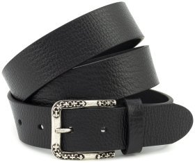 Женский кожаный ремень с винтажной пряжкой с орнаментом Gherardini 40819 Италия