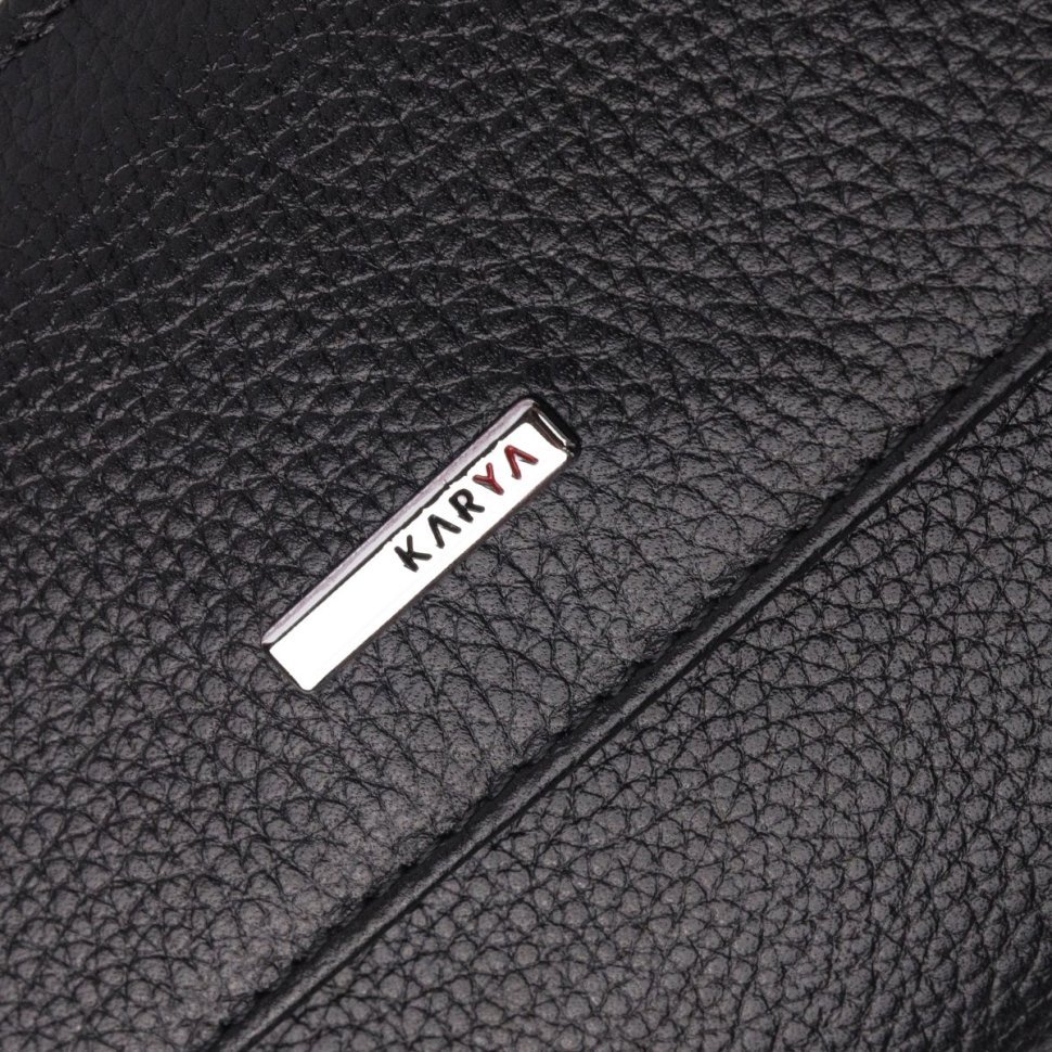 Двоколірний жіночий гаманець на магніті з натуральної шкіри KARYA (2421185)