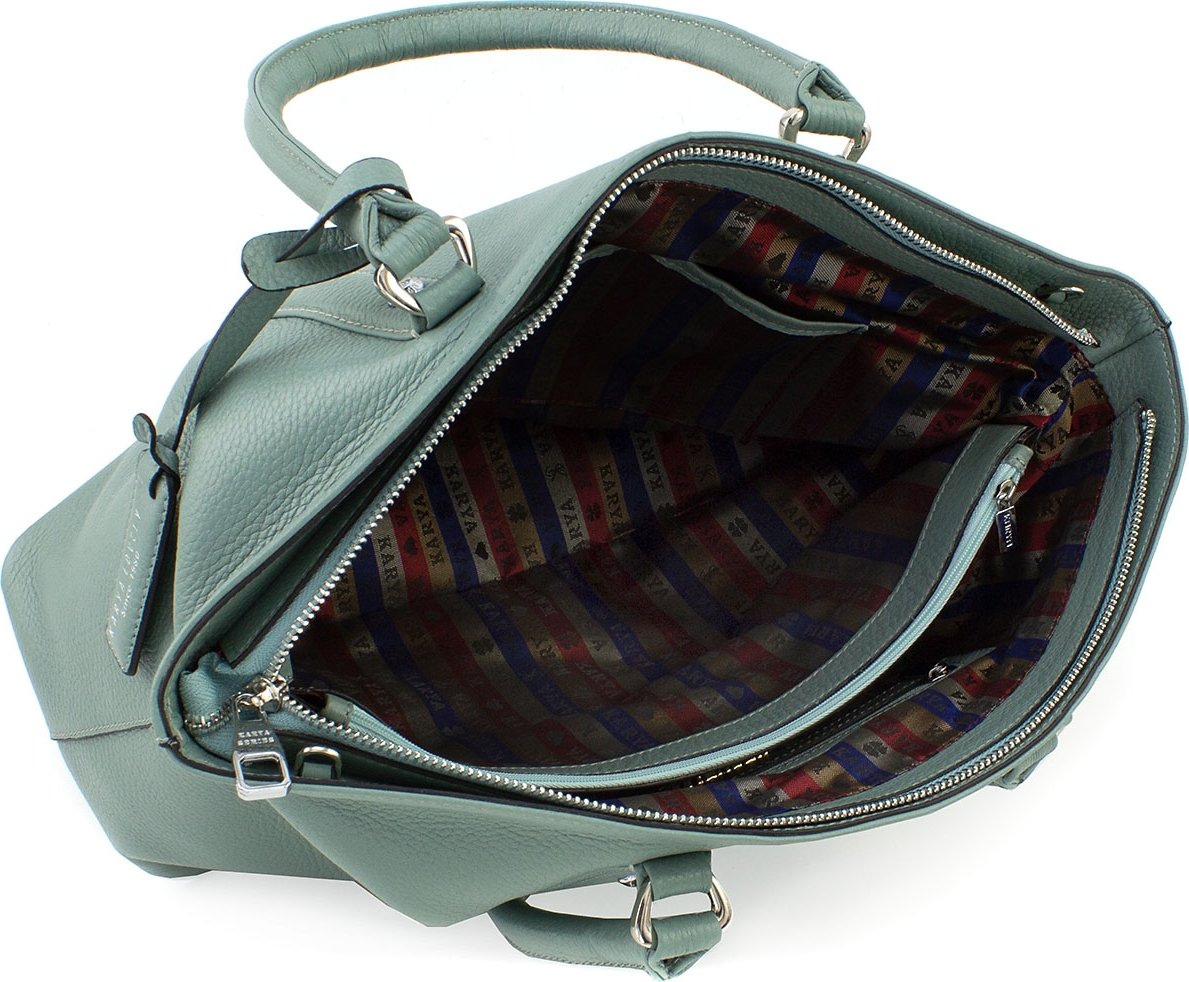 Женская вместительная сумка фисташкового цвета с ручками KARYA (21027)