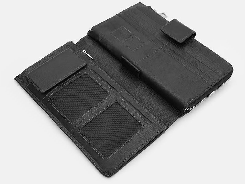 Классический мужской кожаный клатч черного цвета Ricco Grande 64999