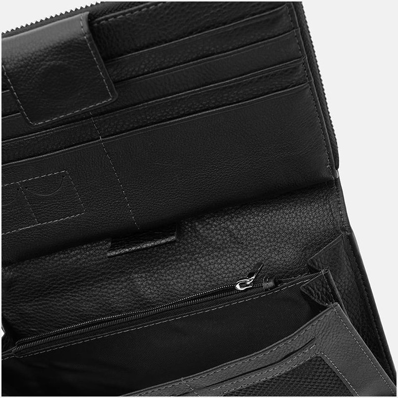 Классический мужской кожаный клатч черного цвета Ricco Grande 64999
