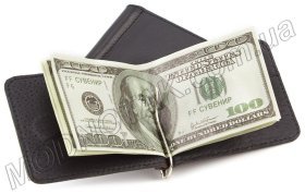 Коричневый кожаный зажим для купюр на магните ST Leather (17823)