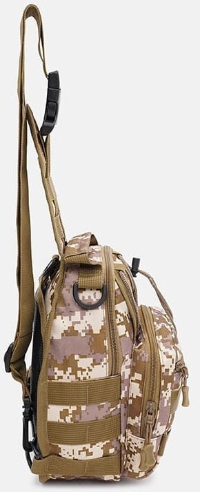 Мужская тактическая сумка-слинг из текстиля с принтом пиксель - Monsen (55999)