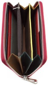 Яскравий шкіряний гаманець на блискавичної застібці ST Leather (16023)