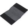 Класична шкіряна обкладинка на паспорт чорного кольору з написом SHVIGEL (2413977) - 5
