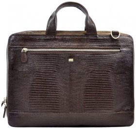 Мужская кожаная сумка с лазерной текстурой для документов Desisan 107299 коричневого цвета