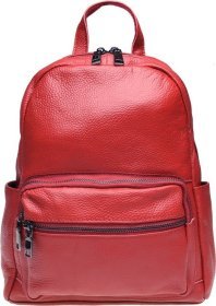 Вместительный женский кожаный рюкзак красного цвета Keizer (57299)