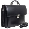 Классический кожаный мужской портфель из гладкой кожи Desisan 107499 черного цвета modnotak фото - 2