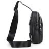 Невелика чоловіча сумка-рюкзак із фактурної шкіри чорного кольору Tiding Bag 77499 - 2