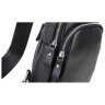 Невелика чоловіча сумка-рюкзак із фактурної шкіри чорного кольору Tiding Bag 77499 - 6