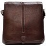 Кожаная мужская плечевая сумка с клапаном на магнитах DESISAN 107599 коричневая фактурная modnotak фото - 1