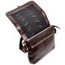 Кожаная мужская плечевая сумка с клапаном на магнитах DESISAN 107599 коричневая фактурная modnotak фото - 4