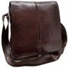 Кожаная мужская плечевая сумка с клапаном на магнитах DESISAN 107599 коричневая фактурная modnotak фото - 6