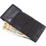 Маленький гаманець із натуральної шкіри чорного кольору з монетницею Grande Pelle 67799 - 7
