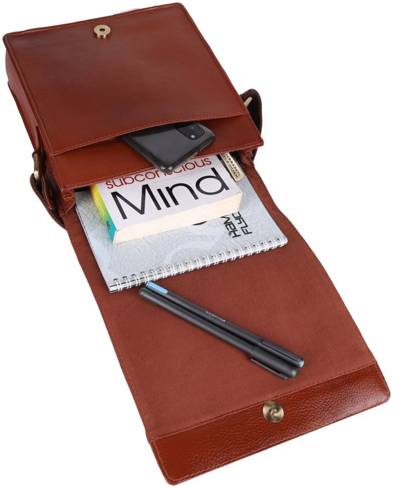 Сумка планшет с клапаном на магните через плечо для мужчин Hammonds Flycatcher SB1159 коричневого цвета 107999 modnotak фото №7