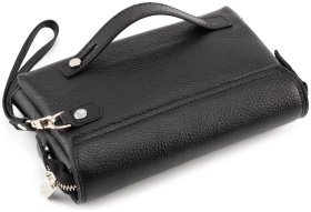 Мужской кожаный клатч классического черного цвета KARYA (0791-45)