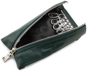 Кожаная ключница зеленого цвета Marco Coverna (16648)