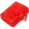 Червоний жіночий гаманець з натуральної шкіри під крокодила на блискавці CANPELLINI (2421489) - 1