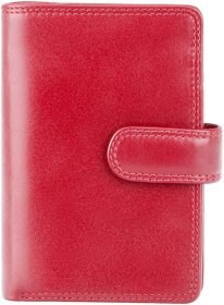 Женский вертикальный кошелек из натуральной кожи красного цвета с RFID - Visconti Venice 68799