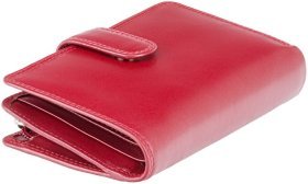 Женский вертикальный кошелек из натуральной кожи красного цвета с RFID - Visconti Venice 68799