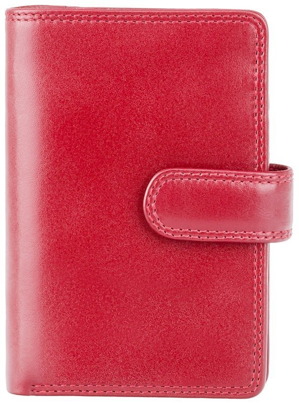 Женский вертикальный кошелек из натуральной кожи красного цвета с RFID - Visconti Venice 68799
