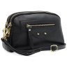 Небольшая женская сумка на каждый день из фактурной кожи Borsa Leather 108899 черного цвета modnotak фото - 1
