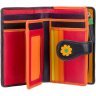 Вертикальный женский кошелек из натуральной кожи высокого качества с разноцветными цветами Visconti 68899 - 13