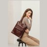Шкіряна жіноча сумка-шоппер бордового кольору BlankNote Бетсі 78899 - 4
