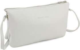 Белая женская сумка-клатч из натуральной кожи итальянского производства Grande Pelle (59099)