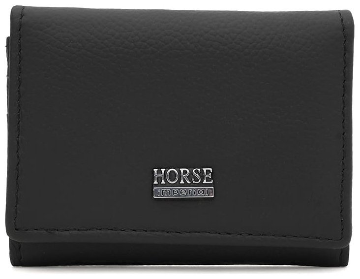 Кожаный женский кошелек на кнопке с ID-окошком Horse Imperial 109199 черного цвета фото №1 Кожаный женский кошелек на кнопке с ID-окошком Horse Imperial 109199 черного цвета modnotak фото №1