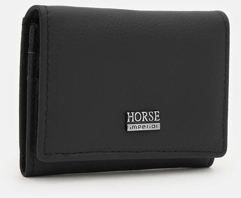 Кожаный женский кошелек на кнопке с ID-окошком Horse Imperial 109199 черного цвета фото №2 Кожаный женский кошелек на кнопке с ID-окошком Horse Imperial 109199 черного цвета modnotak фото №2