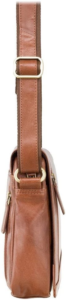 Маленька шкіряна чоловіча сумка світло-коричневого кольору на плече Visconti Messenger Bag 69299